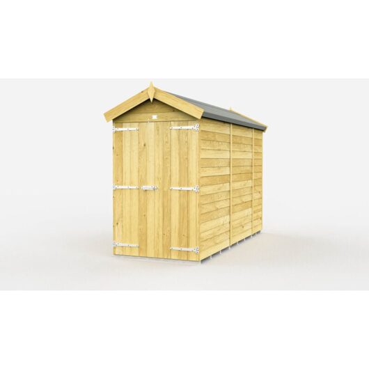 4 x 10 Feet Apex Shed - Double Door Without Windows - Wood - L302 x W118 x H217 cm