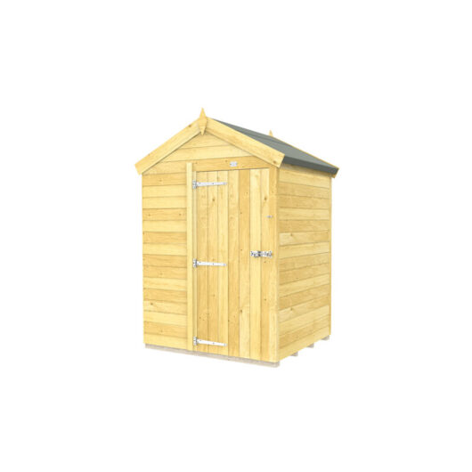 5 x 4 Feet Apex Shed - Single Door Without Windows - Wood - L127 x W147 x H217 cm