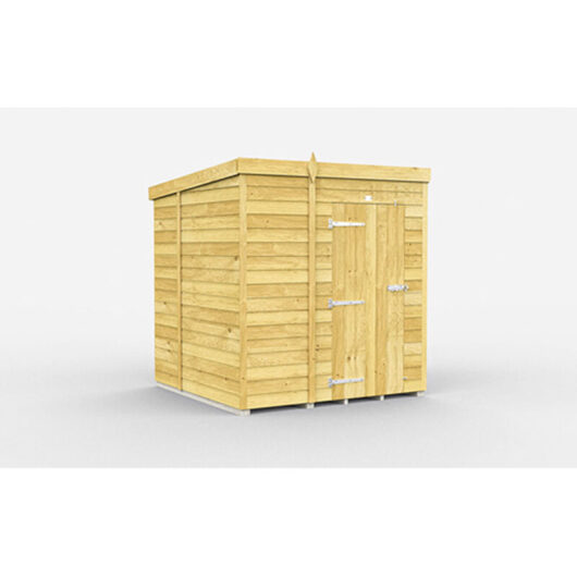 5 x 6 Feet Pent Shed - Single Door Without Windows - Wood - L178 x W158 x H201 cm