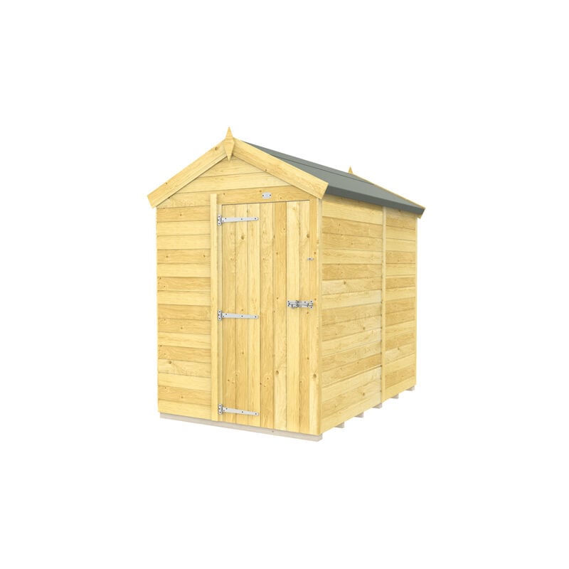 5 x 7 Feet Apex Shed - Single Door Without Windows - Wood - L214 x W147 x H217 cm