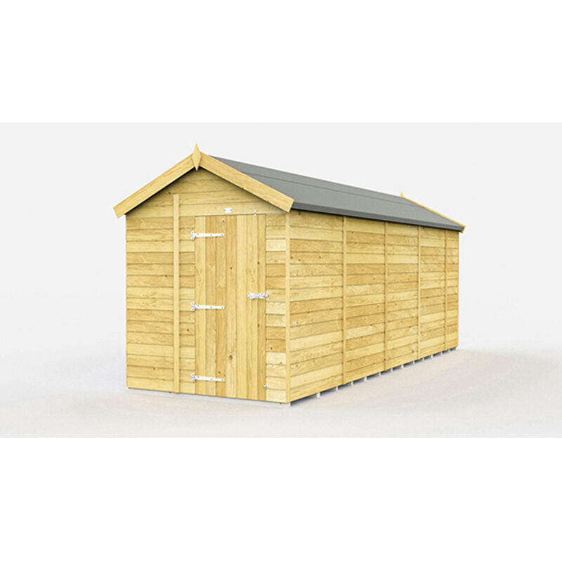 6 x 18 Feet Apex Shed - Single Door Without Windows - Wood - L533 x W175 x H217 cm