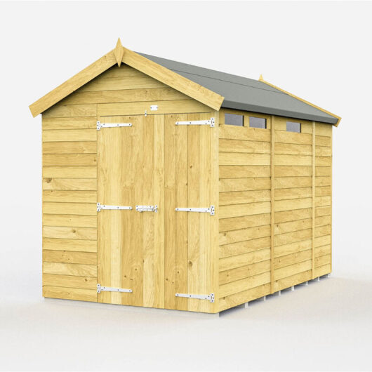7 x 9 Feet Apex Security Shed - Double Door - Wood - L272 x W214 x H217 cm