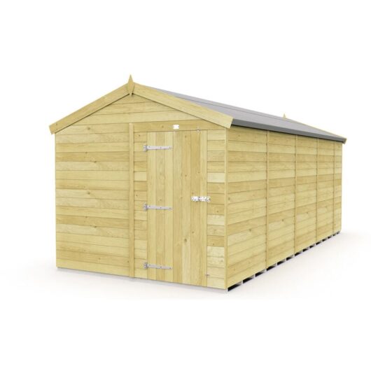 8 x 17 Feet Apex Shed - Single Door Without Windows - Wood - L503 x W231 x H217 cm