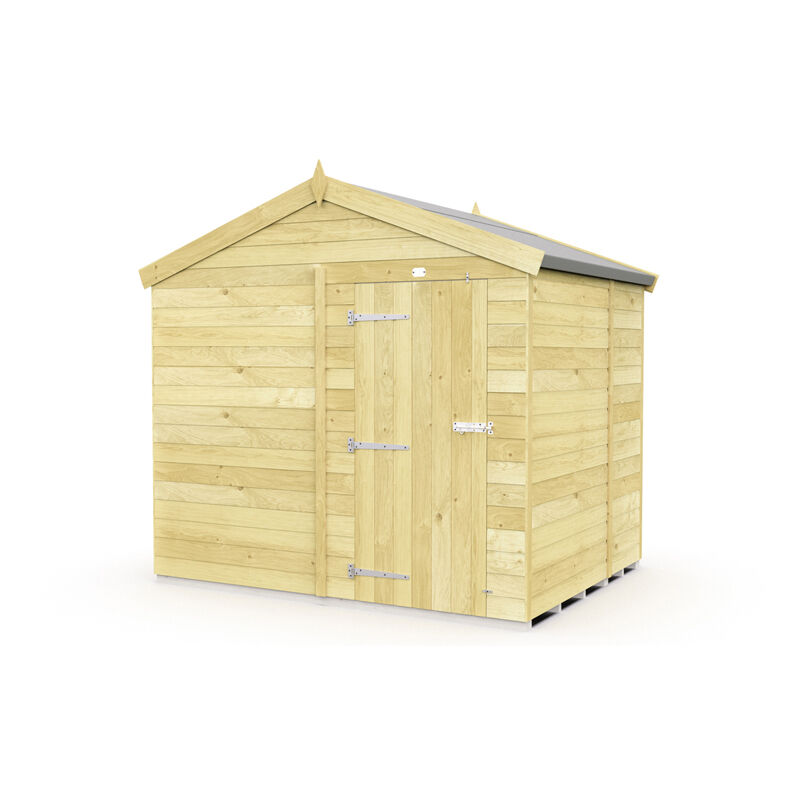 8 x 5 Feet Apex Shed - Single Door Without Windows - Wood - L158 x W231 x H217 cm