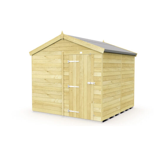 8 x 8 Feet Apex Shed - Single Door Without Windows - Wood - L243 x W231 x H217 cm