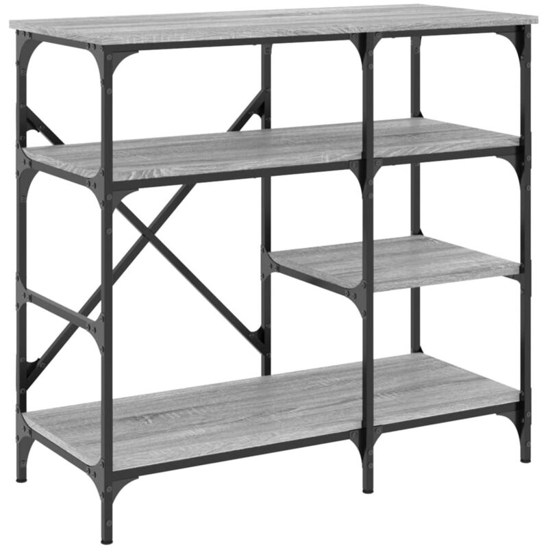 Baker's Rack Grey Sonoma 90x40x84 cm Engineered Wood and Metal Vidaxl
