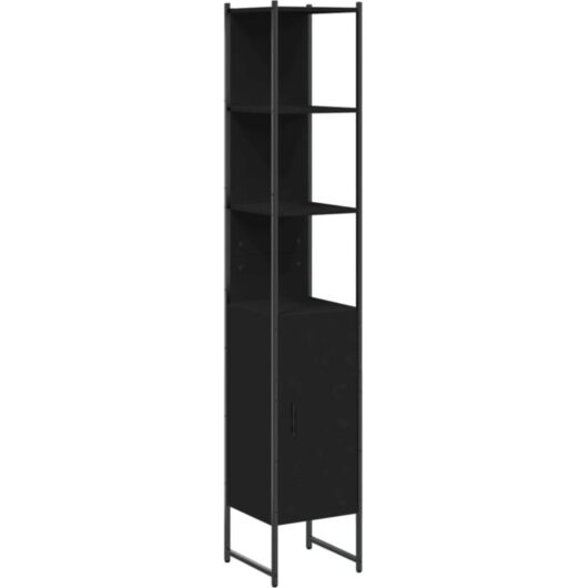 Bathroom Cabinet Black 33x33x185.5 cm Engineered Wood Vidaxl