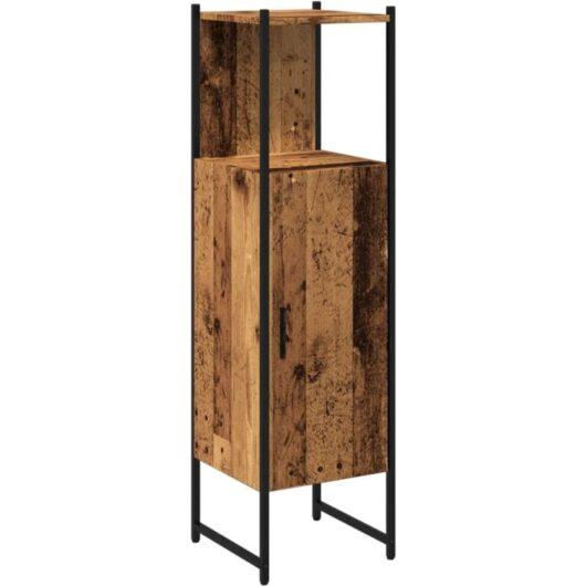 Bathroom Cabinet Old Wood 33x33x120.5 cm Engineered Wood Vidaxl