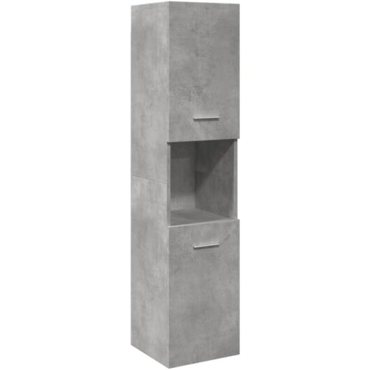 Bathroom Hanging Cabinet Concrete Grey 30x30x130 cm Engineered Wood Vidaxl