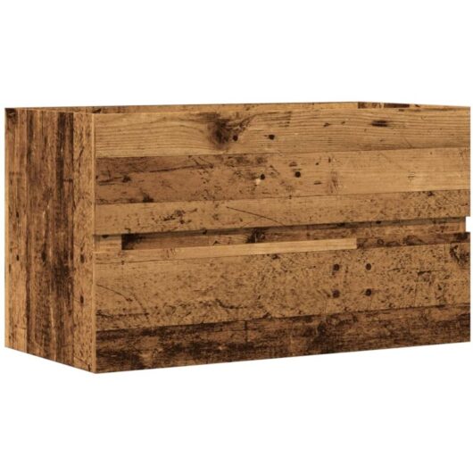 Bathroom Hanging Cabinet Old Wood 80x38.5x45 cm Engineered Wood Vidaxl