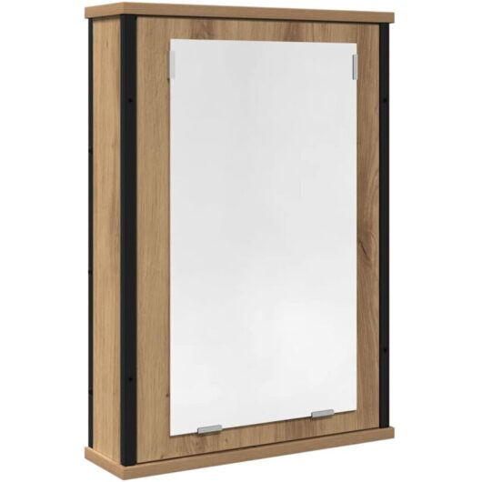 Bathroom Mirror Cabinet Artisan Oak 42x12x60 cm Engineered Wood Vidaxl