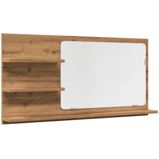 Bathroom Mirror Cabinet Artisan Oak 90x11x45 cm Engineered Wood Vidaxl