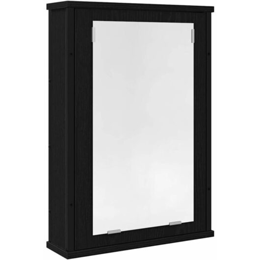 Bathroom Mirror Cabinet Black Oak 42x12x60 cm Engineered Wood Vidaxl
