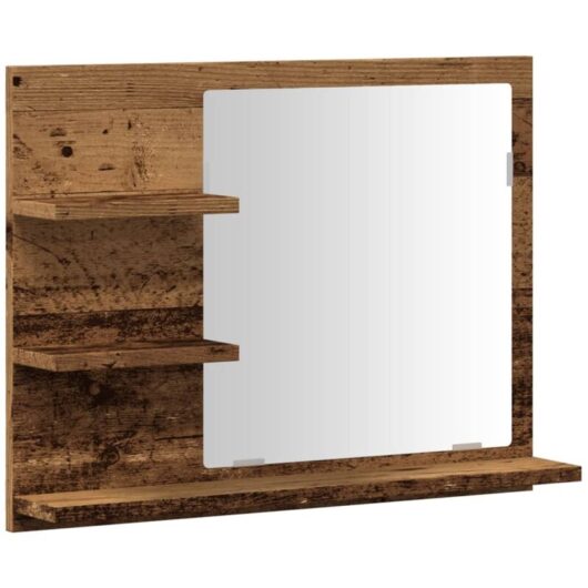 Bathroom Mirror Cabinet Old Wood 60x10.5x45 cm Vidaxl