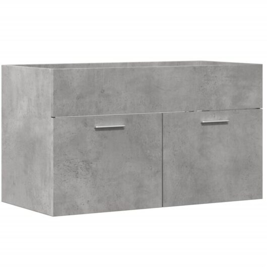Bathroom Sink Cabinet Concrete Grey 90x38.5x46 cm Engineered Wood Vidaxl