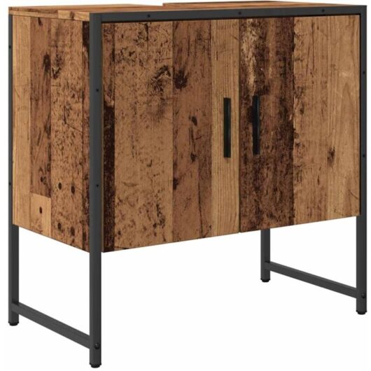 Bathroom Sink Cabinet Old Wood 60x33x60 cm Engineered Wood Vidaxl