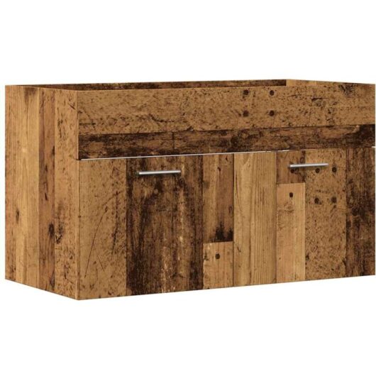 Bathroom Sink Cabinet Old Wood 80x38.5x46 cm Engineered Wood Vidaxl