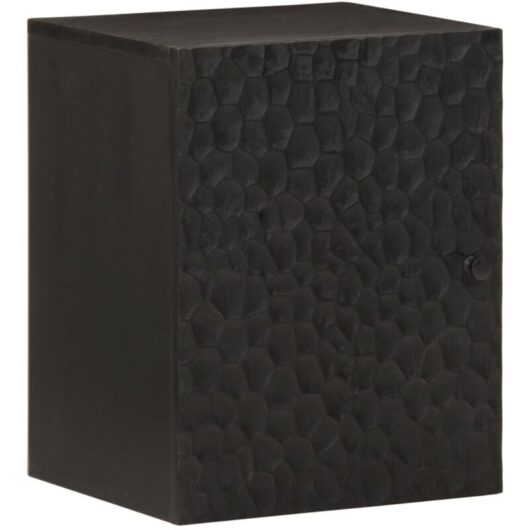 Bathroom Wall Cabinet Black 38x33x48 cm Solid Wood Mango Vidaxl