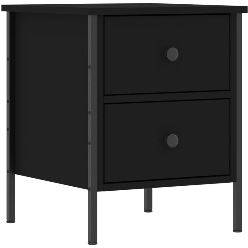Bedside Cabinet Black 40x42x50 cm Engineered Wood Vidaxl