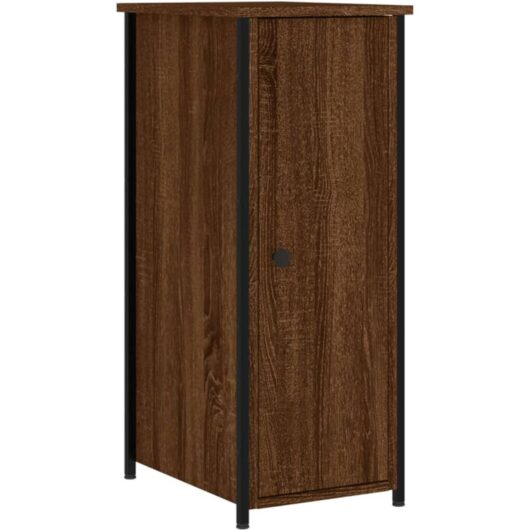 Bedside Cabinet Brown Oak 32x42x80 cm Engineered Wood Vidaxl