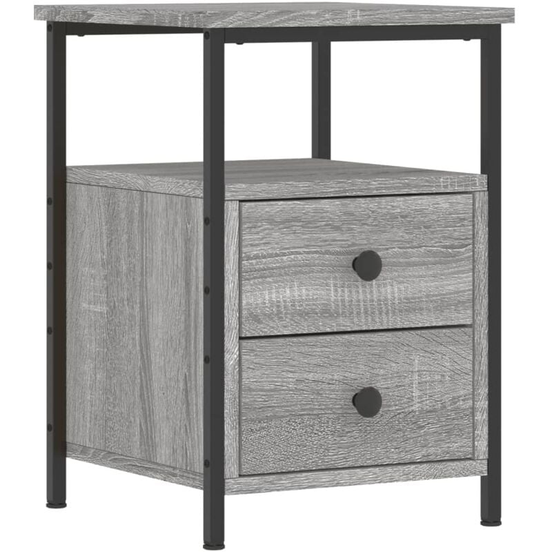 Bedside Cabinet Grey Sonoma 34x35.5x50 cm Engineered Wood Vidaxl