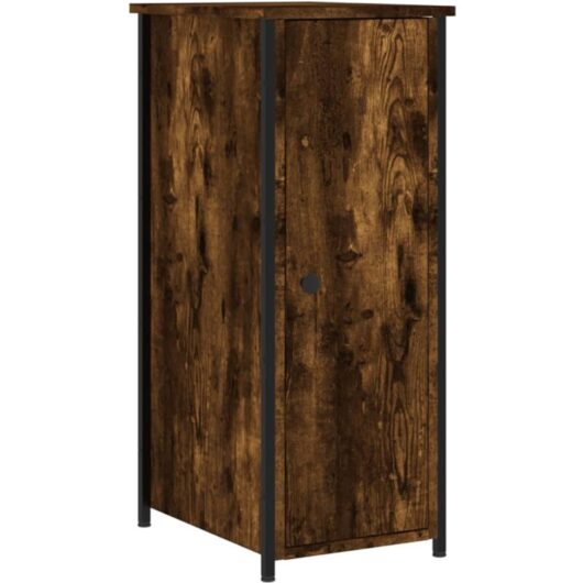 Bedside Cabinet Smoked Oak 32x42x80 cm Engineered Wood Vidaxl