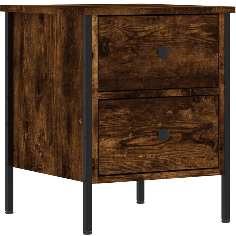 Bedside Cabinet Smoked Oak 40x42x50 cm Engineered Wood Vidaxl