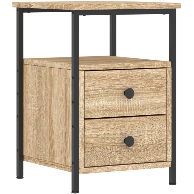 Bedside Cabinet Sonoma Oak 34x35.5x50 cm Engineered Wood Vidaxl