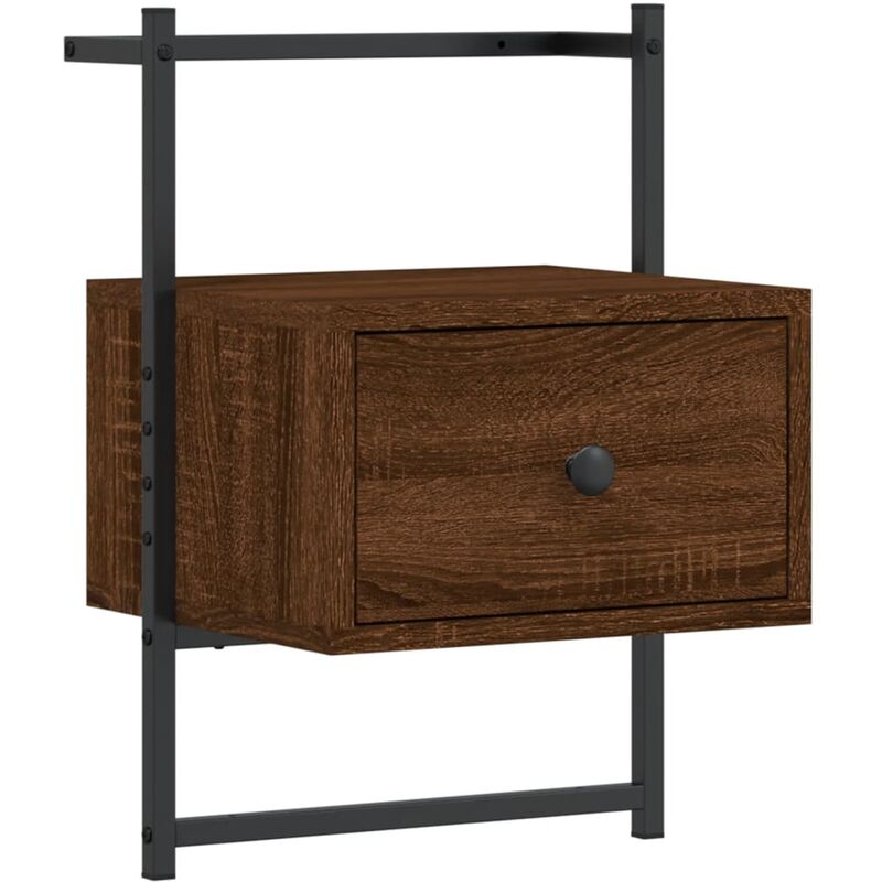 Bedside Cabinet Wall-mounted Brown Oak 35x30x51 cm Engineered Wood vidaXL