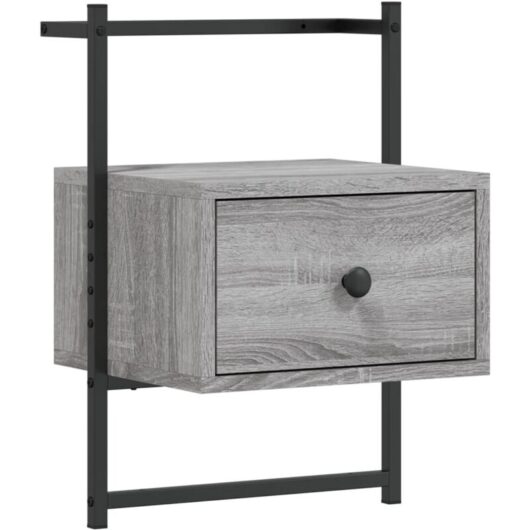 Bedside Cabinet Wall-mounted Grey Sonoma 35x30x51 cm Engineered Wood Vidaxl