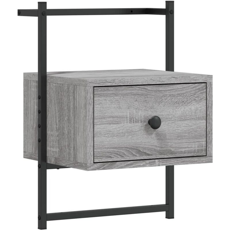 Bedside Cabinet Wall-mounted Grey Sonoma 35x30x51 cm Engineered Wood Vidaxl