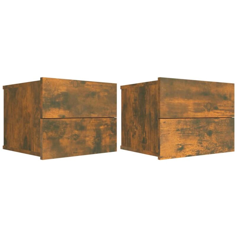 Bedside Cabinets 2 pcs Smoked Oak 40x30x30 cm Engineered Wood Vidaxl