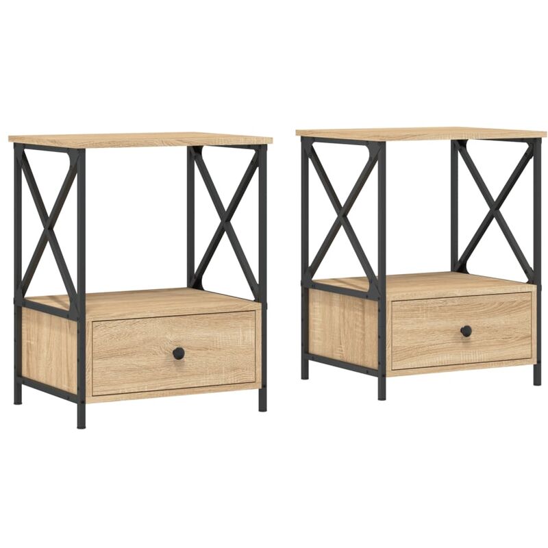 Bedside Tables 2 pcs Sonoma Oak 50x41x65 cm Engineered Wood Vidaxl