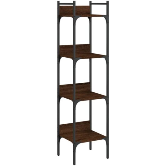 Bookshelf 4-Tier Brown Oak 35x30x138.5 cm Engineered Wood Vidaxl