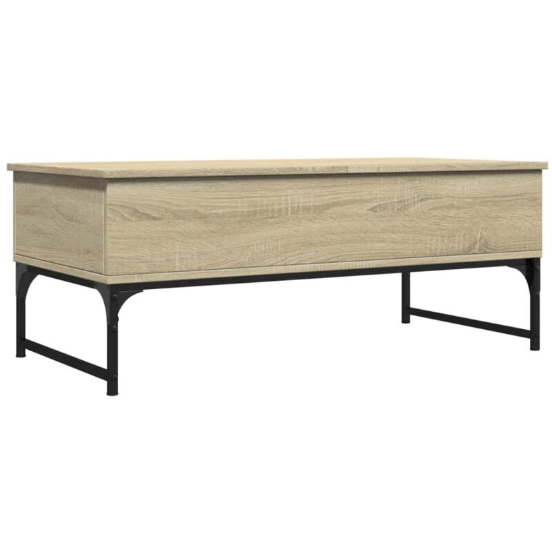 Coffee Table Sonoma Oak 100x50x40 cm Engineered Wood and Metal Vidaxl