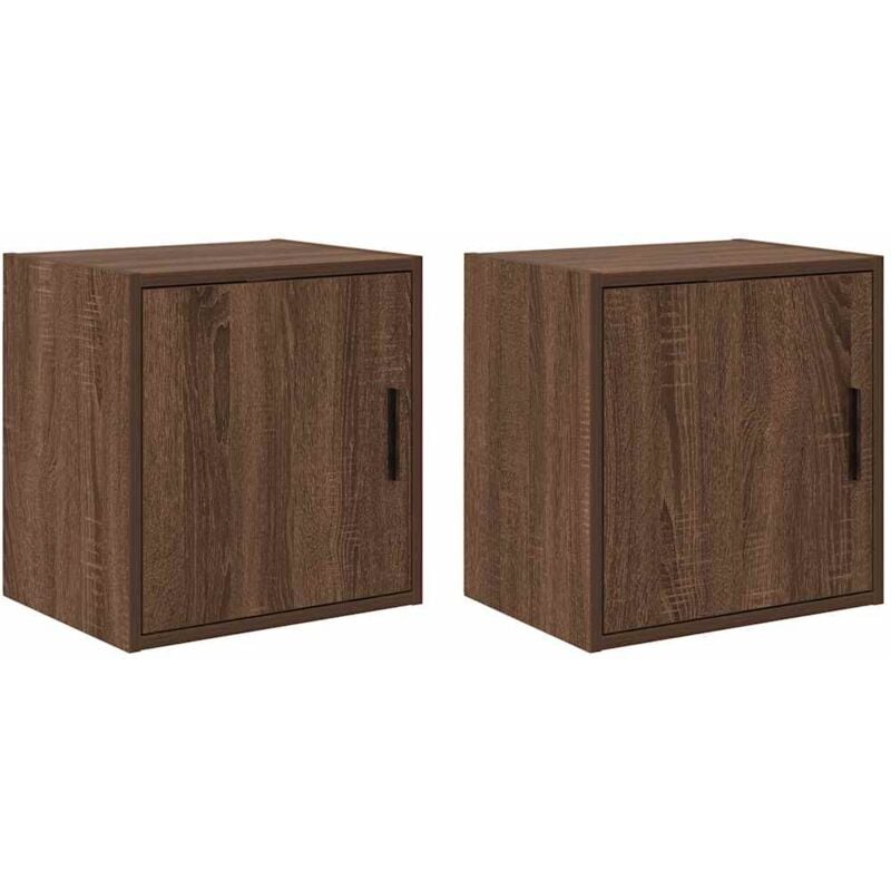 Garage Wall Cabinets 2 pcs Brown Oak Engineered Wood vidaXL