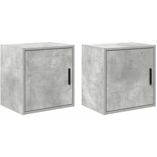 Garage Wall Cabinets 2 pcs Concrete Grey Engineered Wood Vidaxl