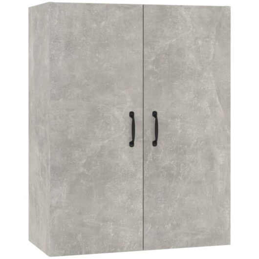 Hanging Cabinet Concrete Grey 69,5x34x90 cm Engineered Wood Vidaxl