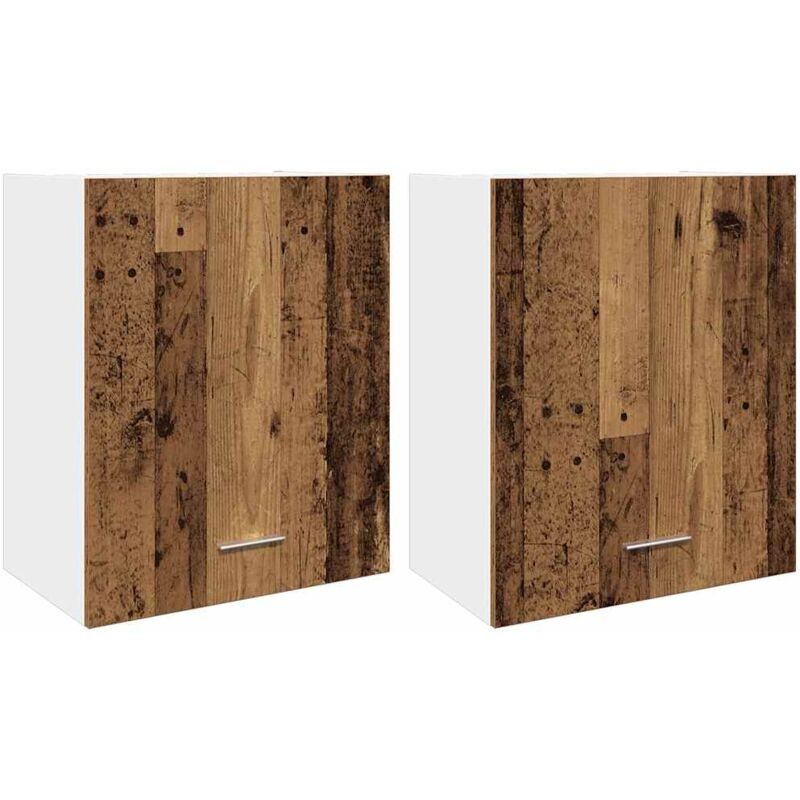 Hanging Cabinets 2 pcs Old Wood 50x31x60 cm Engineered Wood Vidaxl