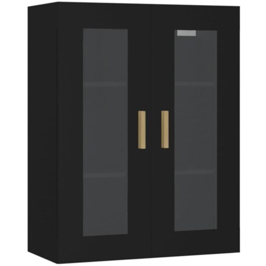 Hanging Wall Cabinet Black 69.5x34x90 cm vidaXL