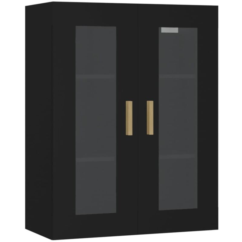 Hanging Wall Cabinet Black 69.5x34x90 cm vidaXL