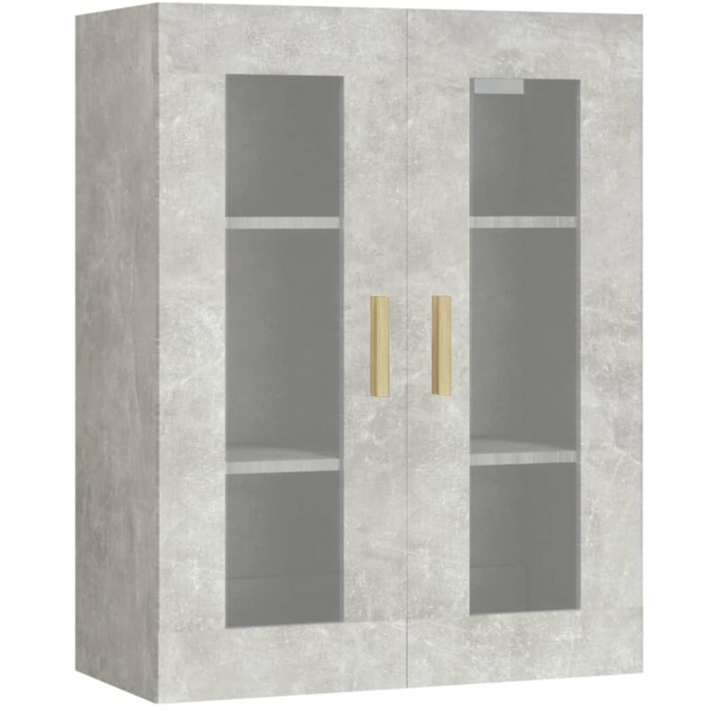 Hanging Wall Cabinet Concrete Grey 69.5x34x90 cm vidaXL