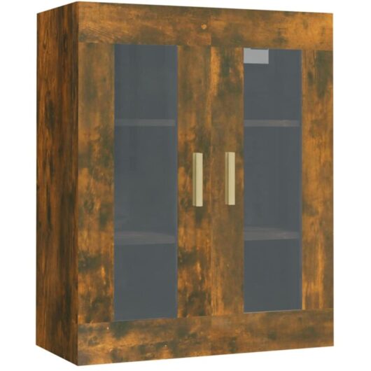 Hanging Wall Cabinet Smoked Oak 69.5x34x90 cm vidaXL
