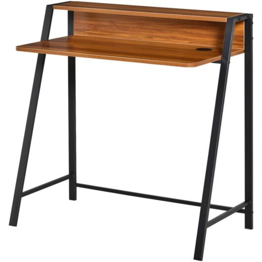 Homcom - 2-Tier Storage Computer Workstation with Shelf