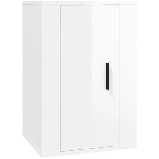 Jinlefu - Wall Mounted tv Cabinet High Gloss White 40x34.5x60 cm vidaXL