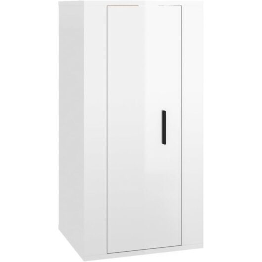 Jinlefu - Wall Mounted tv Cabinet High Gloss White 40x34,5x80 cm vidaXL