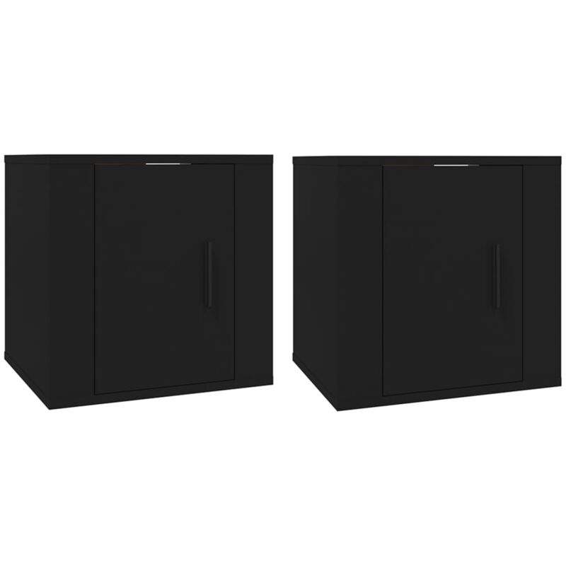 Jinlefu - Wall Mounted tv Cabinets 2 pcs Black 40x34.5x40 cm vidaXL