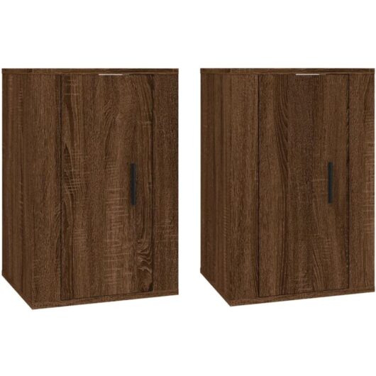 Jinlefu - Wall Mounted tv Cabinets 2 pcs Brown Oak 40x34.5x60 cm vidaXL