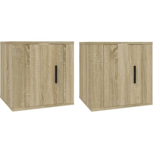 Jinlefu - Wall Mounted tv Cabinets 2 pcs Sonoma Oak 40x34.5x40 cm vidaXL