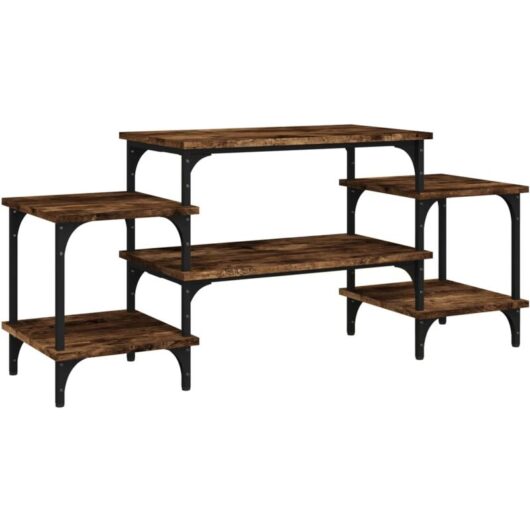 Jinlefu - tv Cabinet Smoked Oak 117x35x52 cm Engineered Wood vidaXL
